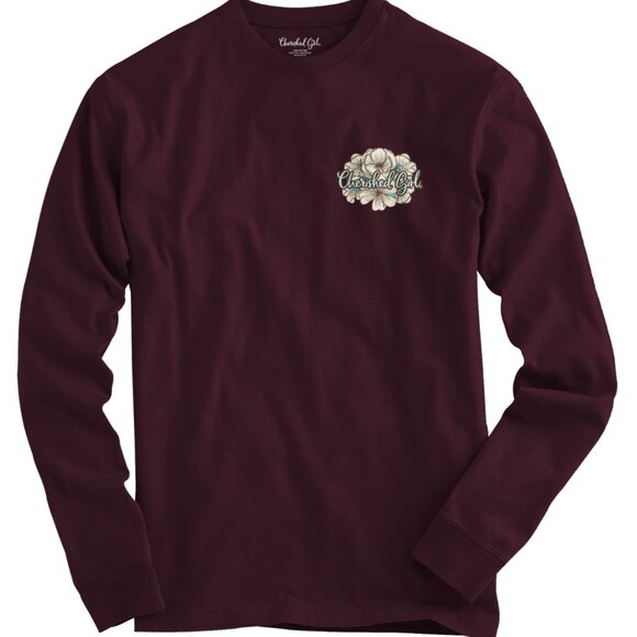 Kerusso Women's Long Sleeve T-Shirt Turquoise Cross "Full of Grace Girl" - New - Picture 3 of 5